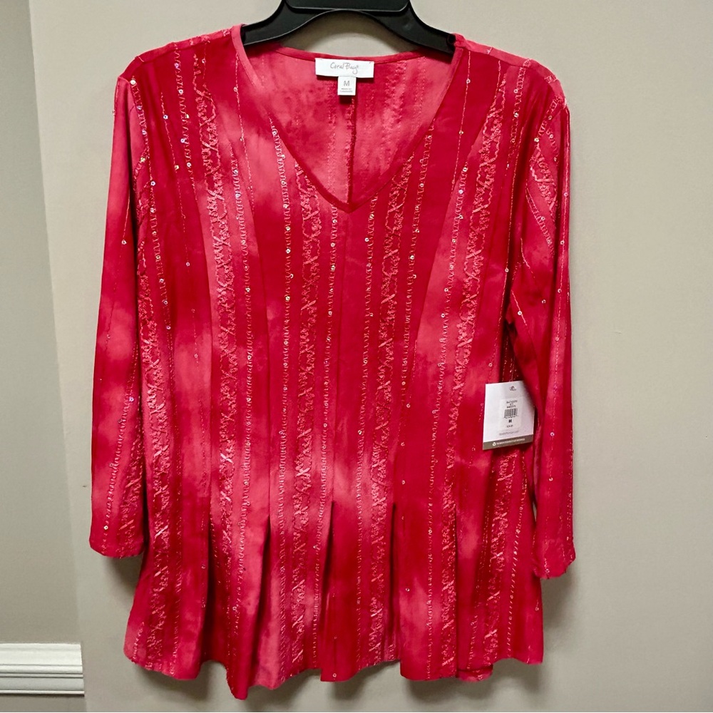 Red Women's Top by Coral Bay Sz S NWT